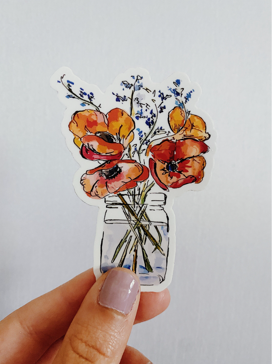 Poppy Floral Sticker